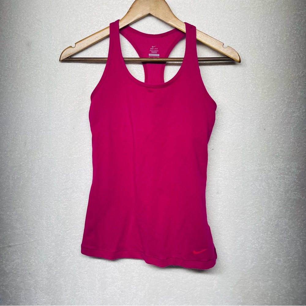 Nike Dri-Fit tank top racer back womens size S magenta